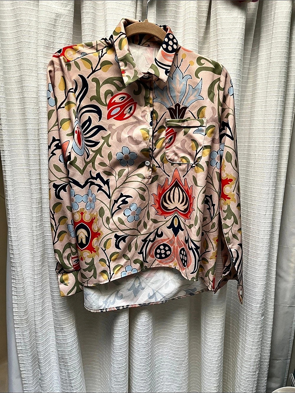 Floral Button Down Shirt in Pink